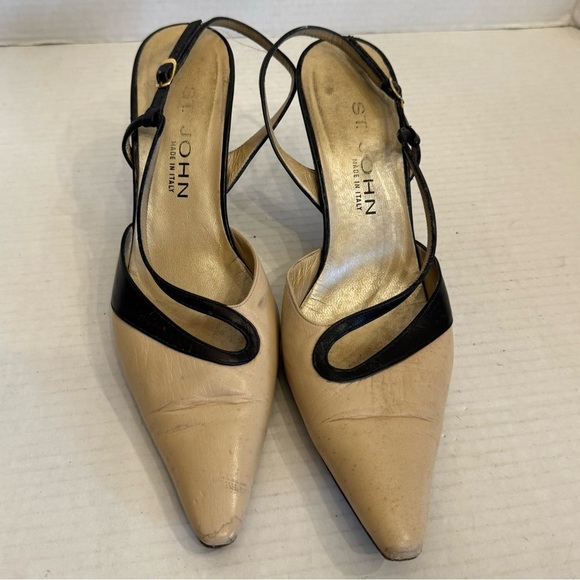 Vintage St. John Slingback Pointed Toe Pumps Shoes SZ 7.5 - Picture 2 of 16